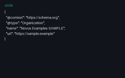 Preview of JSON-LD — Organization SAMPLE