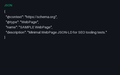 Preview of JSON-LD — Web Page SAMPLE