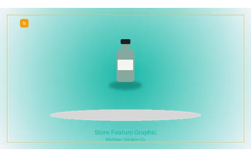Store Feature Graphic visual template preview with fictional Meridian sample product