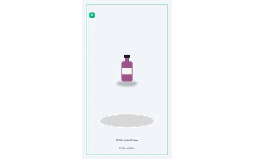 iOS Screenshot Frame visual template preview with fictional Meridian sample product