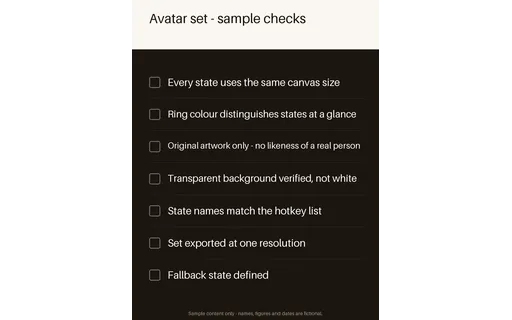 Avatar Build Checklist template preview
