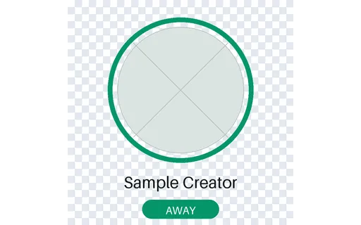 Away State Avatar Ring — avatar-state layout, sample content only