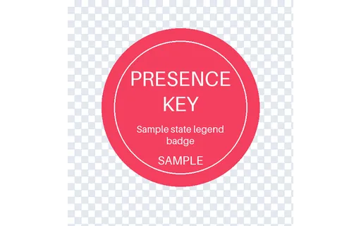Presence Key Badge template preview