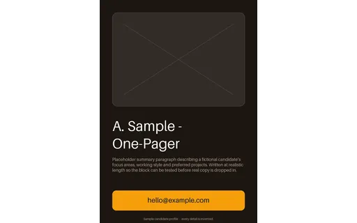 Candidate One-Pager template preview