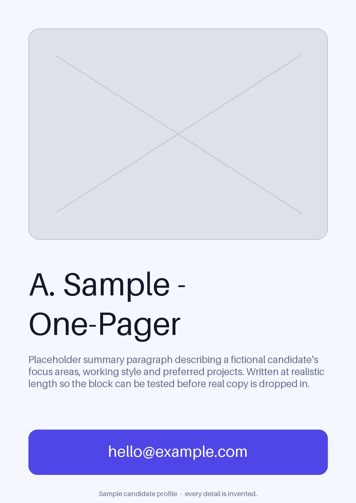 Candidate One-Pager variant 1