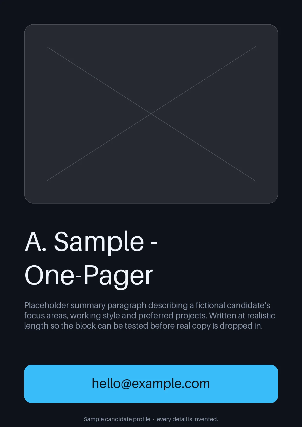 Candidate One-Pager variant 2