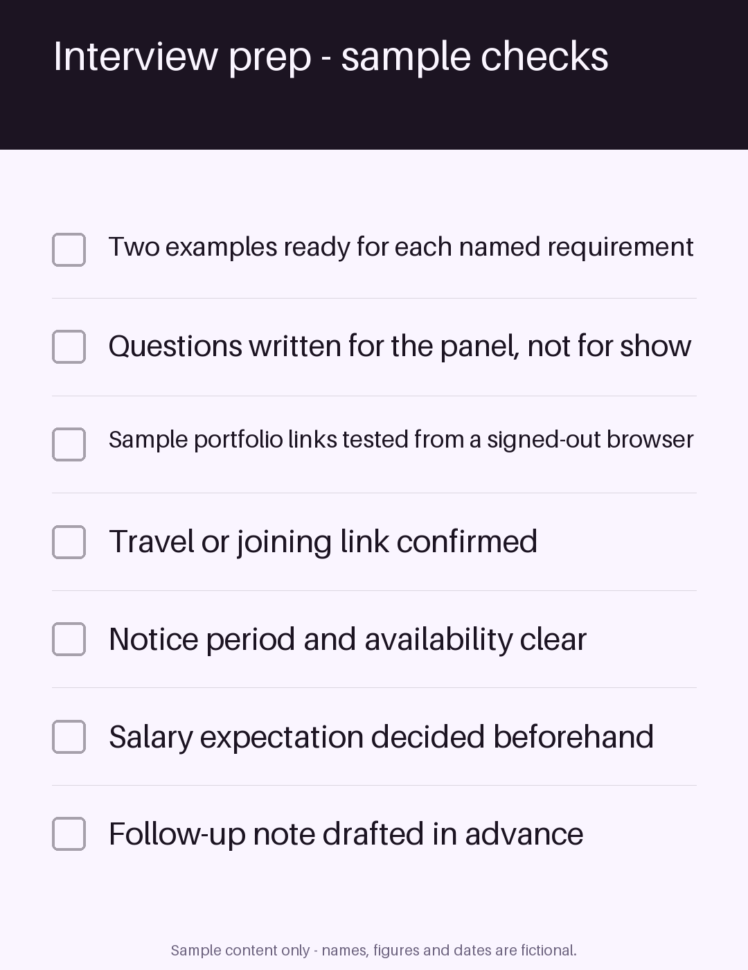 Interview Prep Checklist canonical preview