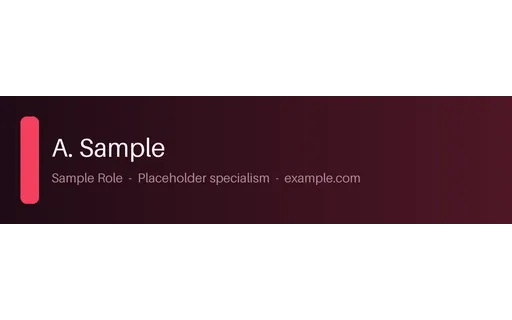 Professional Profile Banner — banner layout, sample content only
