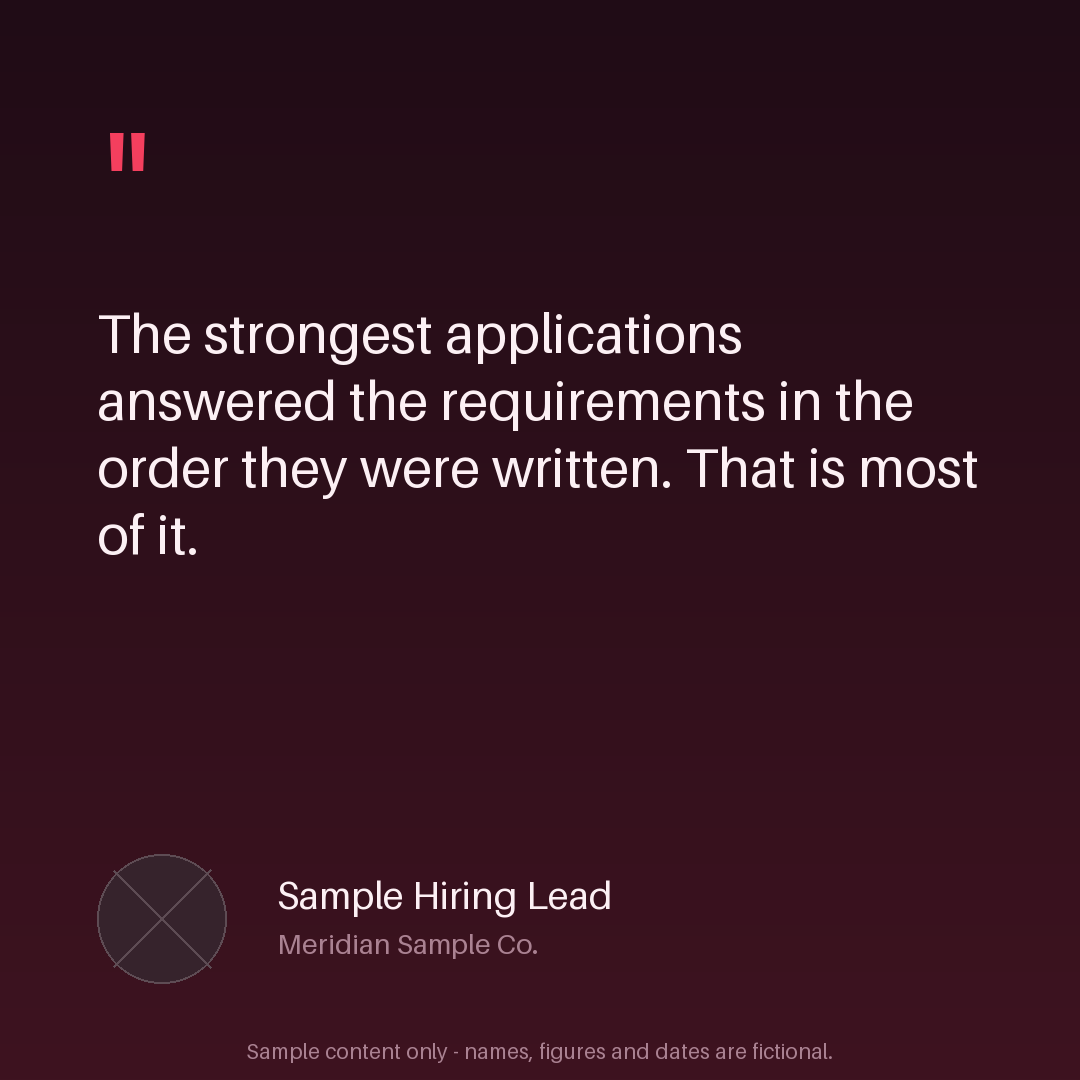Recruiter Quote Card canonical preview