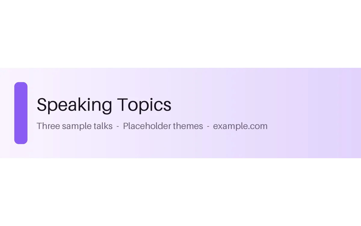Speaking Topics Banner detail preview