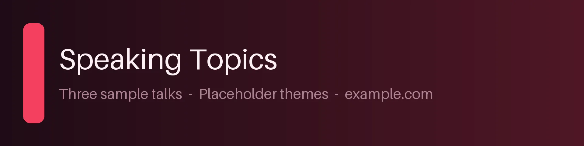 Speaking Topics Banner variant 1