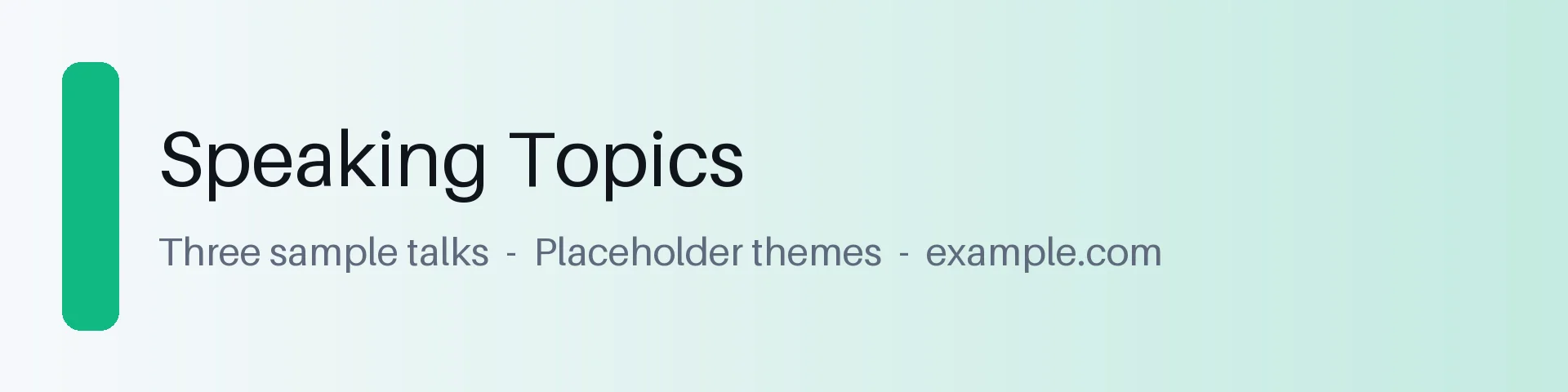 Speaking Topics Banner variant 2