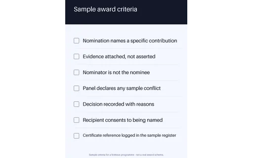 Award Criteria Checklist template preview