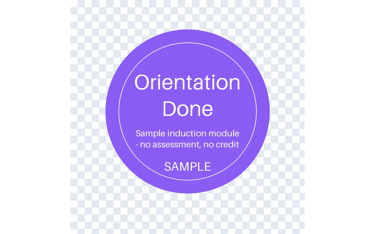 Orientation Complete Badge detail preview