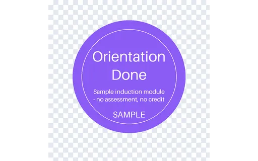 Orientation Complete Badge template preview