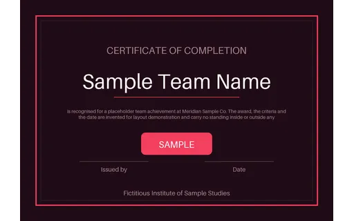 Team Achievement Award template preview