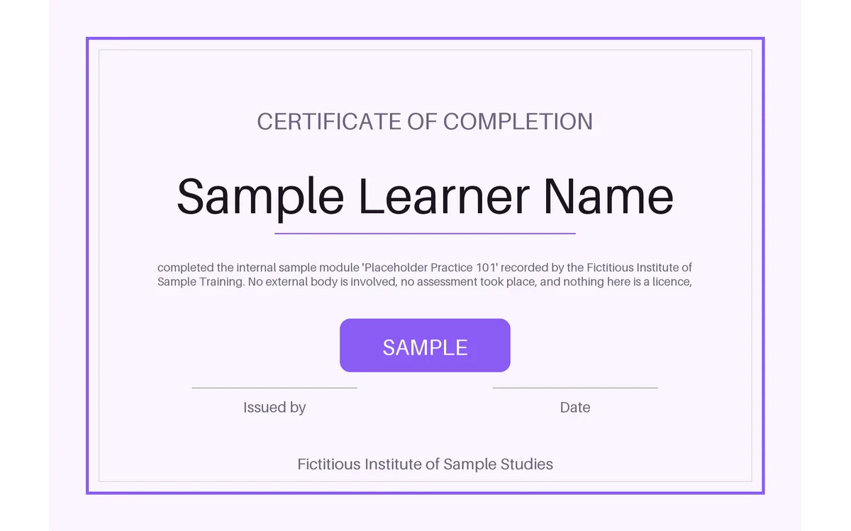 Training Record Certificate detail preview