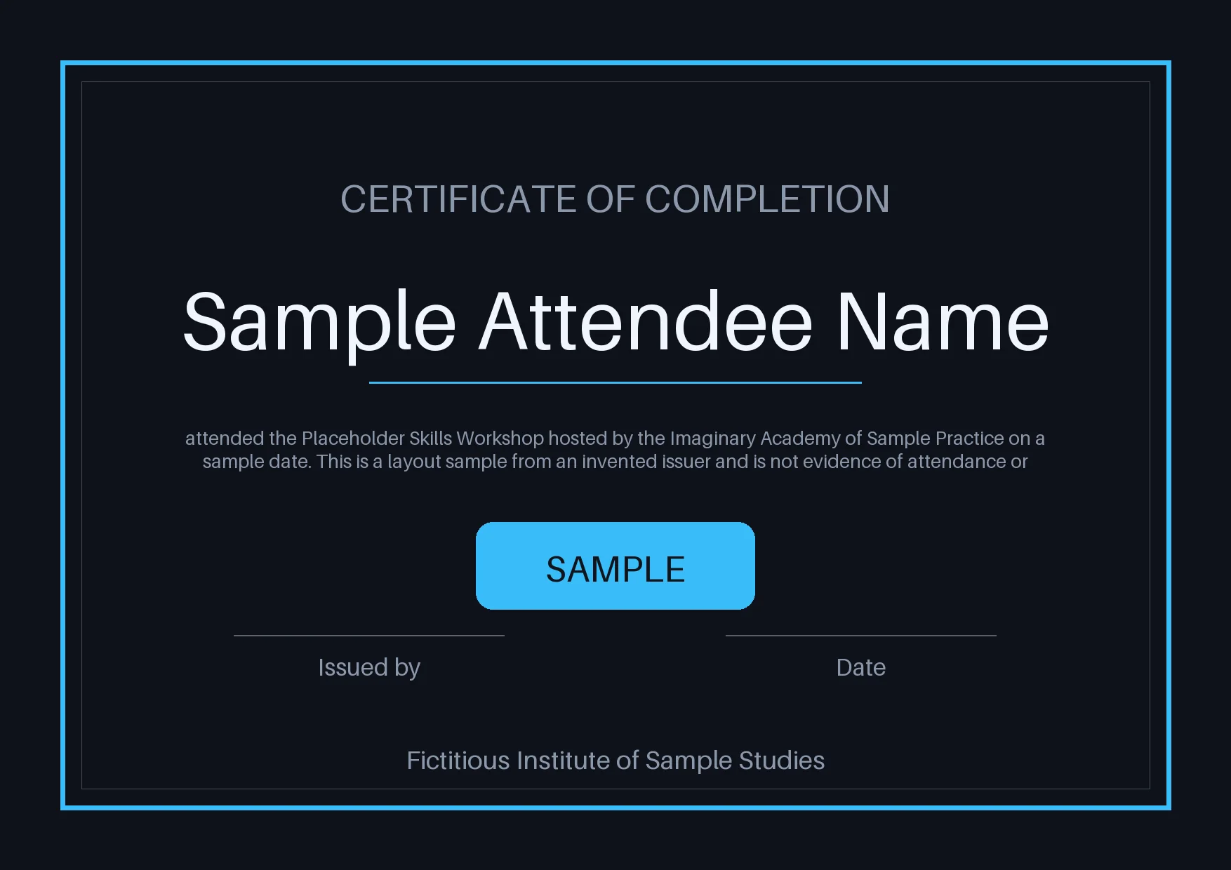 Workshop Attendance Certificate variant 1