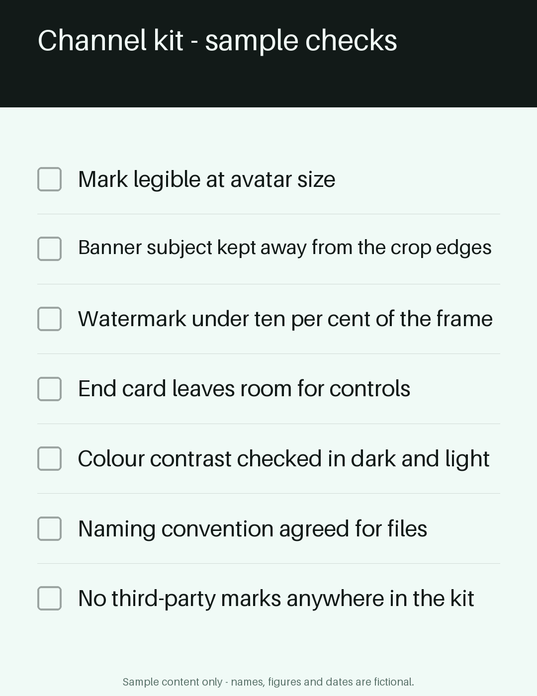 Channel Kit Checklist canonical preview
