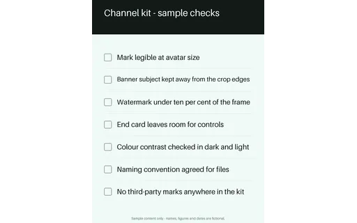 Channel Kit Checklist template preview