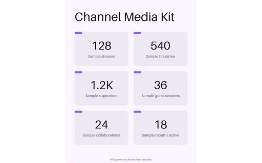 Channel Media Kit Stats template preview