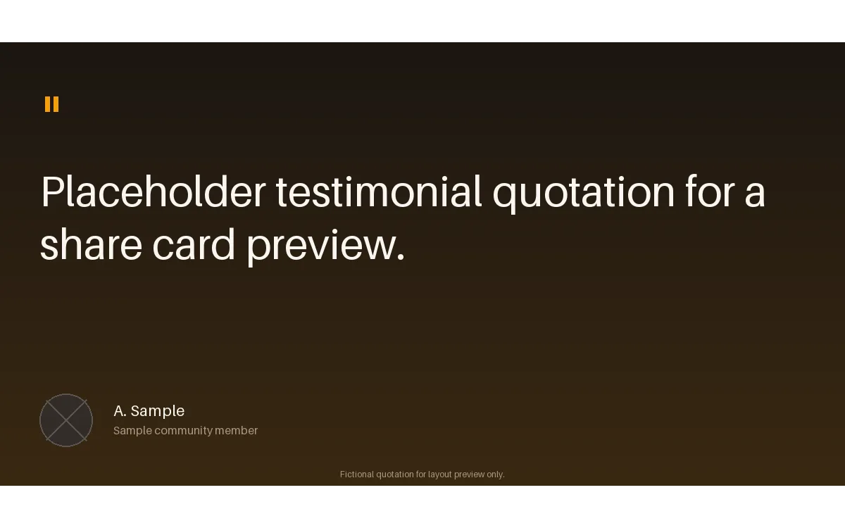 Community Testimonial Card detail preview