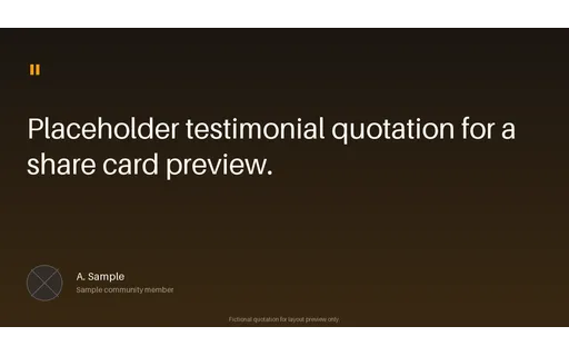Community Testimonial Card template preview