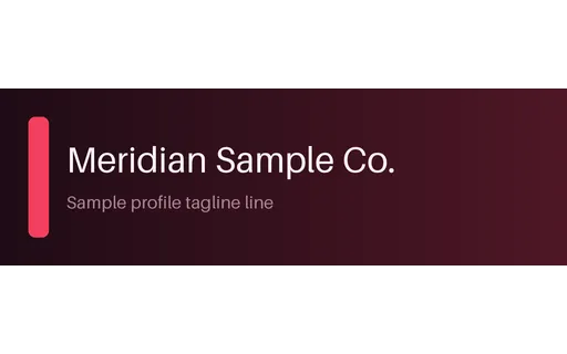 Profile Header Strip — banner layout, sample content only