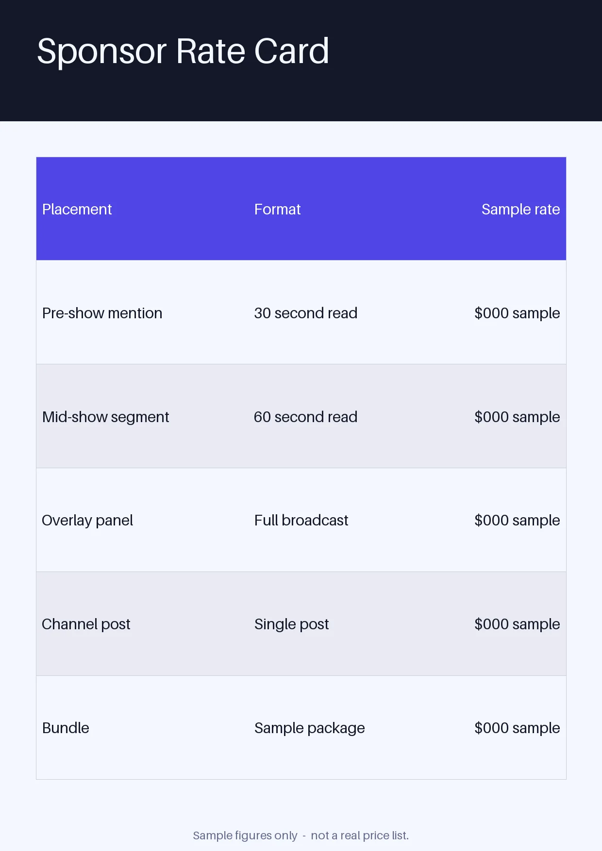 Sponsor Rate Card Sheet variant 2
