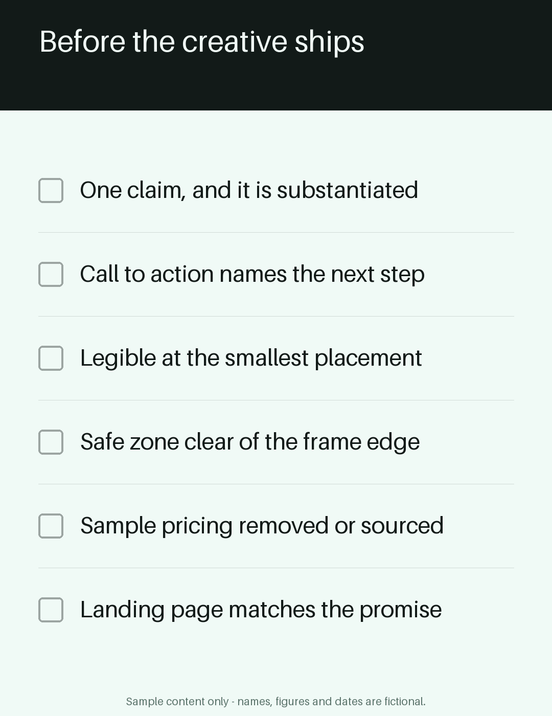 Ad Copy Checklist canonical preview
