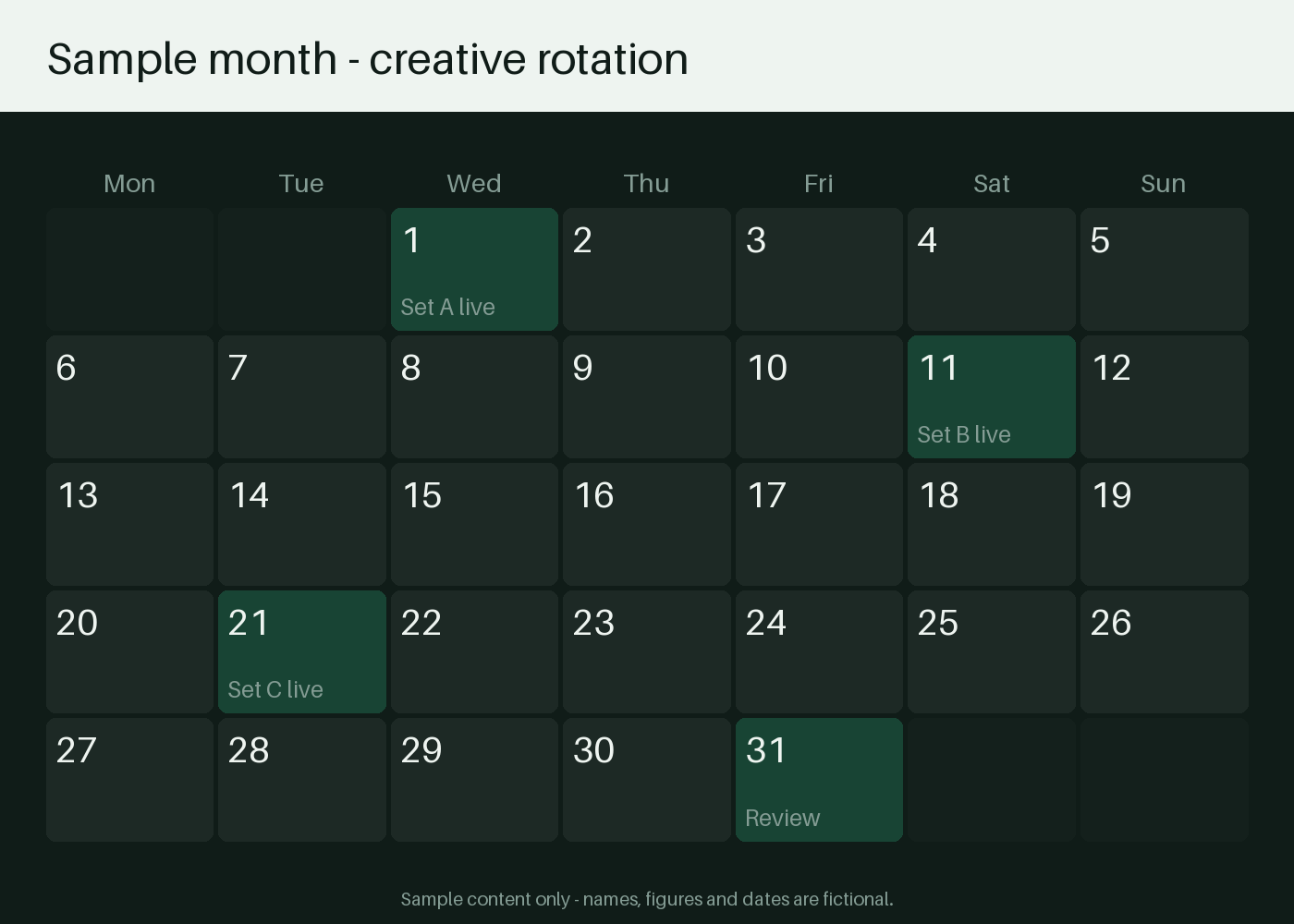Creative Rotation Calendar canonical preview