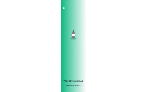 Wide Skyscraper Ad visual template preview with fictional Meridian sample product