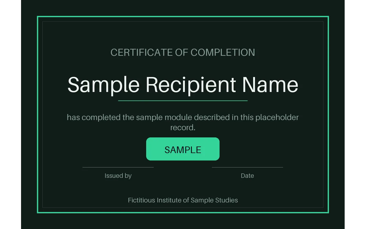 Course Completion Certificate detail preview