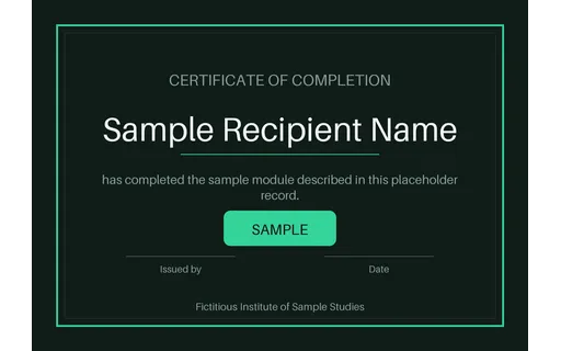 Course Completion Certificate template preview