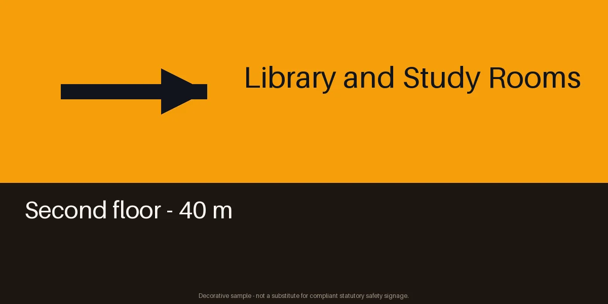 Library Wayfinding Plate variant 1