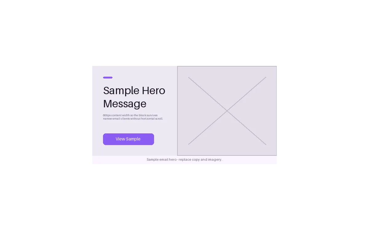 Email Hero Block detail preview