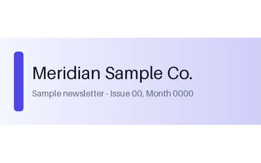 Newsletter Header Banner — banner layout, sample content only