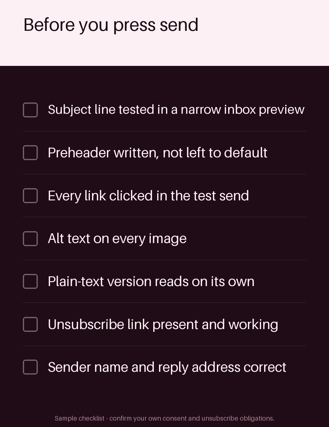 Pre-send Checklist canonical preview