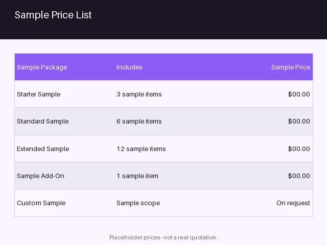 Price List Module variant 2