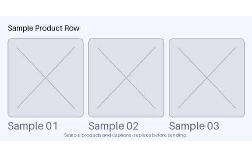 Product Row Module — card-grid layout, sample content only