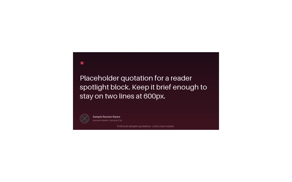 Reader Quote Module detail preview
