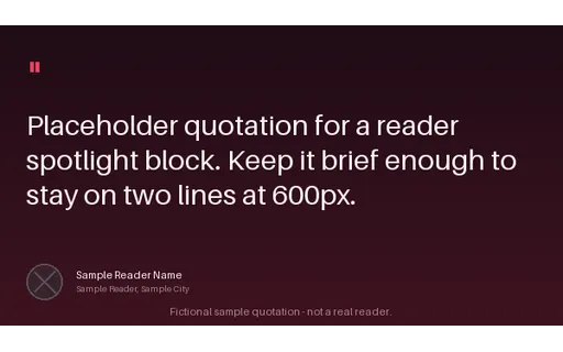 Reader Quote Module template preview