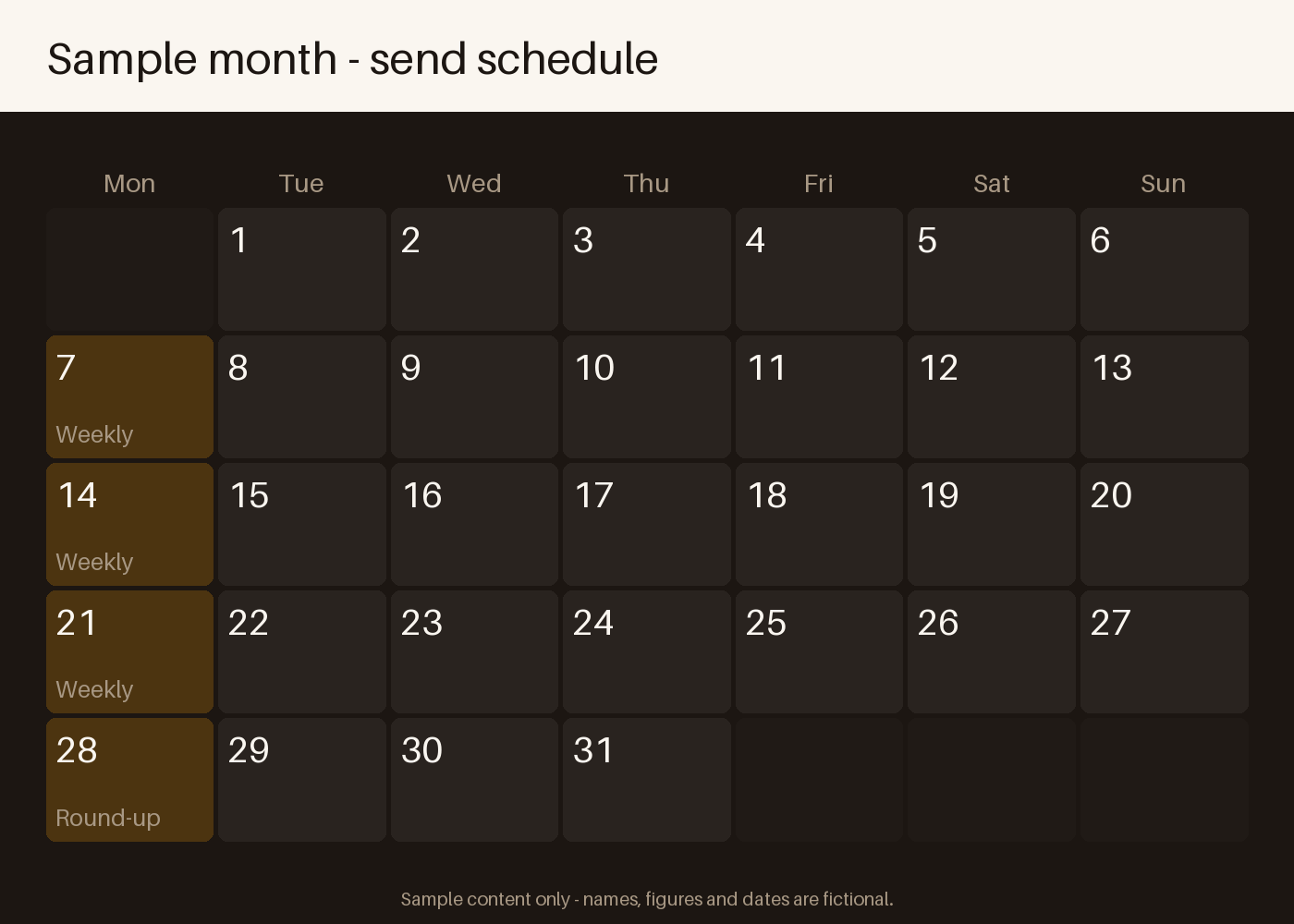 Send Schedule Calendar canonical preview