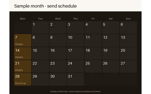 Send Schedule Calendar template preview