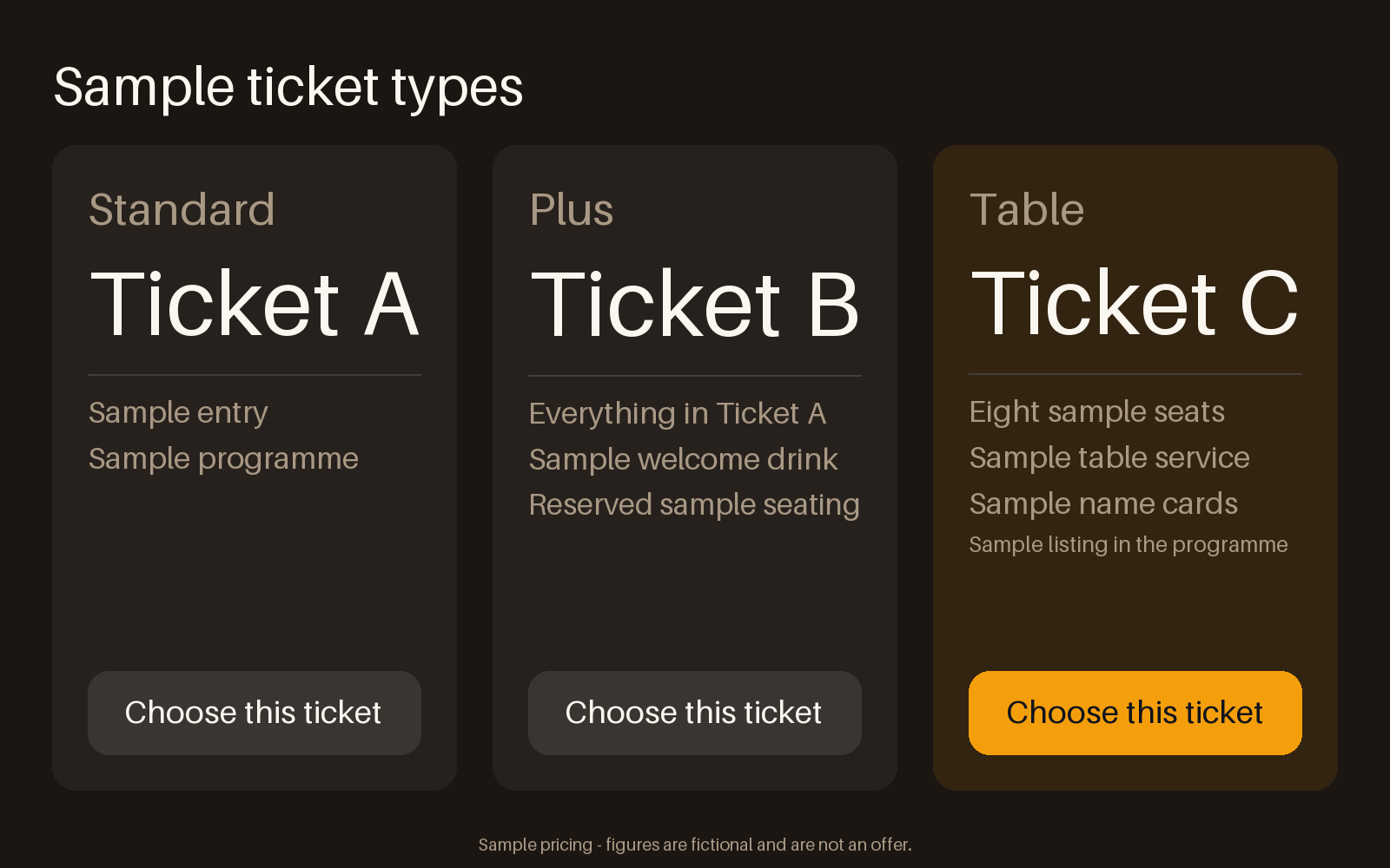 Ticket Tier Panel canonical preview
