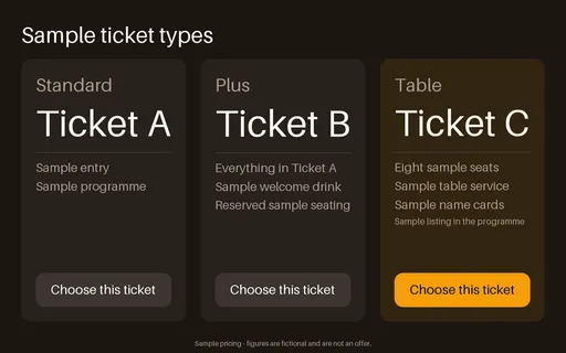 Ticket Tier Panel template preview