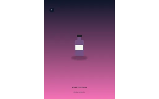 Wedding Invitation visual template preview with fictional Meridian sample product