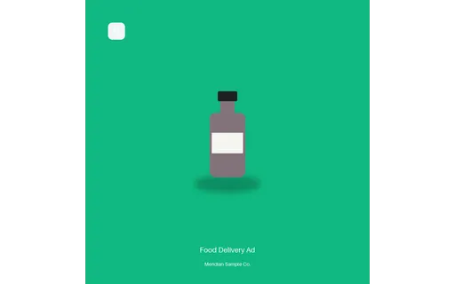 Food Delivery Ad visual template preview with fictional Meridian sample product
