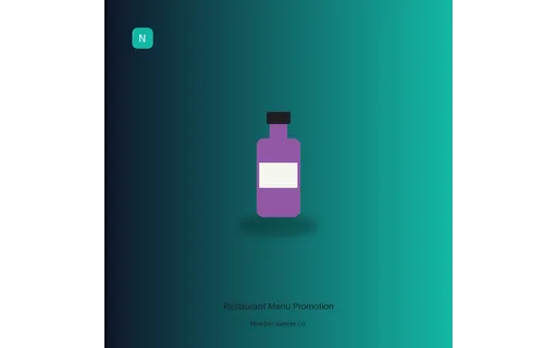Restaurant Menu Promotion visual template preview with fictional Meridian sample product