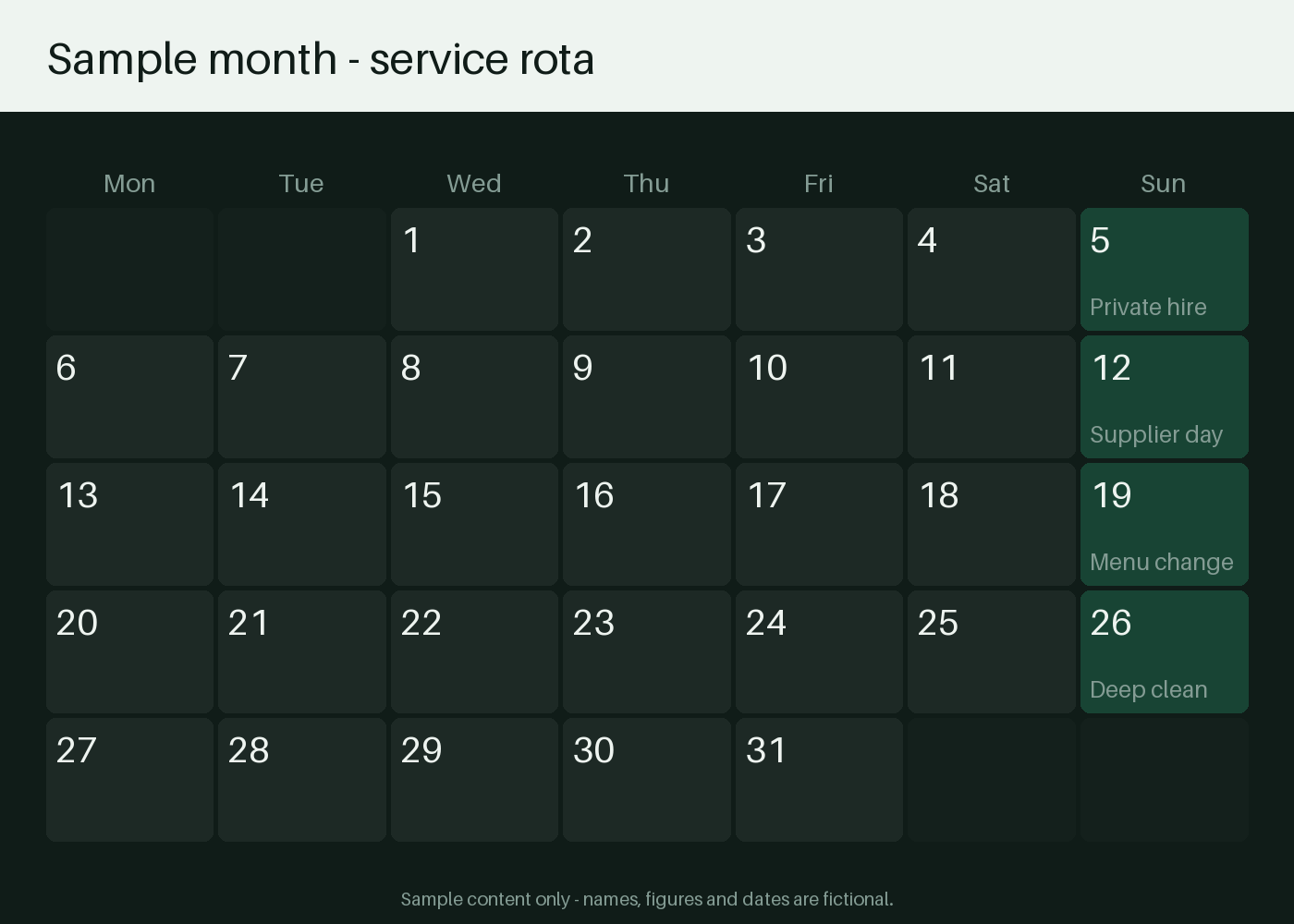 Service Rota Calendar canonical preview